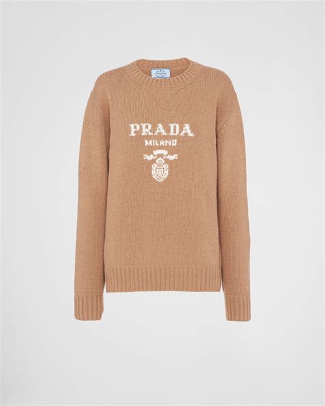 brown prada sweater|prada crew neck sweater.